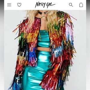 Nasty Gal Tinsel Mix Jacket Size: 6/M